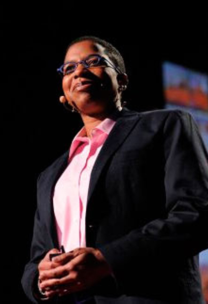 Ainissa Ramirez speaking at a TED conference.